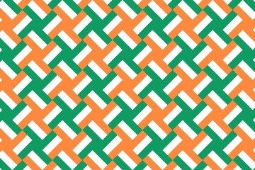 Geometric pattern in the colors of the national flag of Ireland. The colors of Ireland.