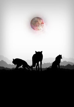 Rise of the wolves silhouette art