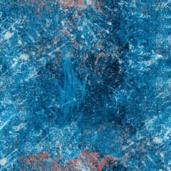 Blue seamless grunge texture. Abstract chaotic background. Sample for creating a large seamless surface