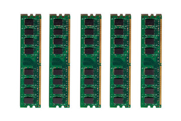 old ram memory for pc ddr2 isolated on white background