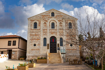 Fototapeta premium Bursa, Turkey, December 25, 2021: Golyazı St. Panteleimon Church is one of the important and original examples of Anatolian Greek Orthodox churches, Bursa, Turkey