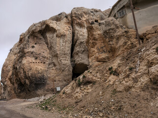 SYRIA. Maalul Monastery is located 60 km from Damascus. Nearby is the village of Kalamondin resembling an eagle's nest. The houses are built on the rocks by steps.