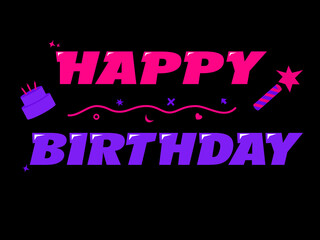 happy birthday card color text