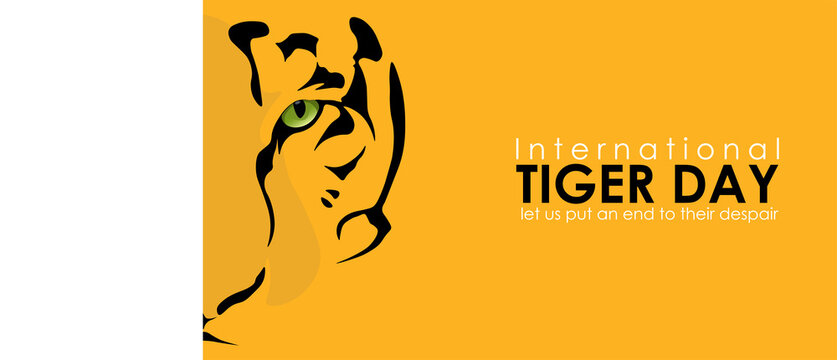 vector illustration of international tiger day.