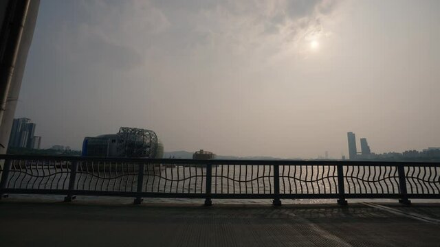Seoul, South Korea - Jun 2020 : View from Banpo Han River Park, Seoul, South Korea