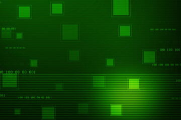 2d illustration abstract digital binary data on computer screen