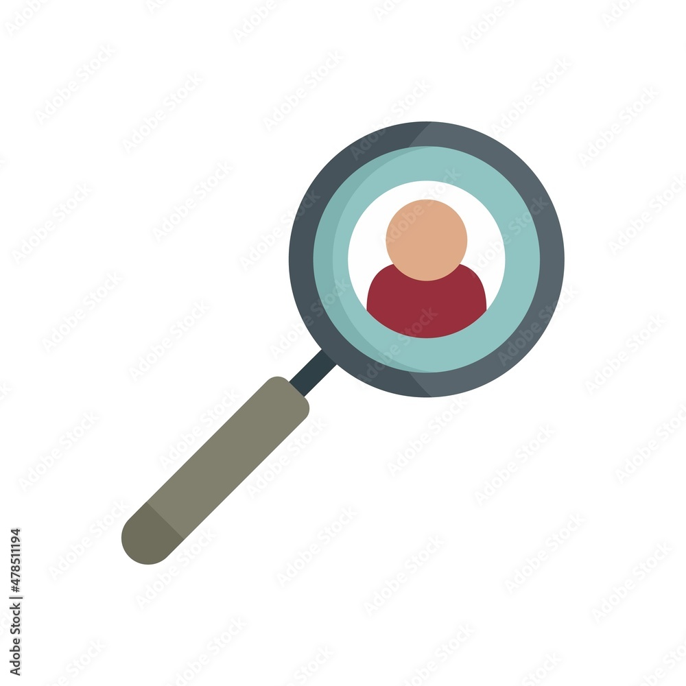 Wall mural Search personal information icon flat isolated vector