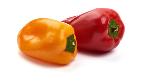 Sweet peppers, isolated on white background.