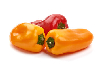 Sweet peppers, isolated on white background.