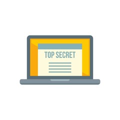Top secret personal information icon flat isolated vector