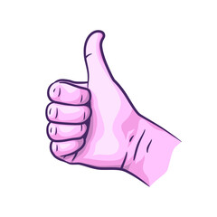 Thumb up hand gesture vector illustration