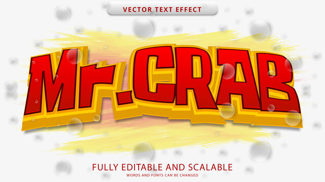 crab text effect editable eps file