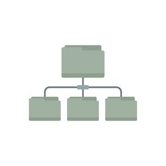 Folder network icon flat isolated vector