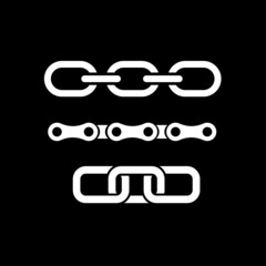 Metal chain parts icons. Vector.