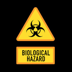 2019-nCoV virus strain with Biological Hazard sign.