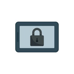 Locked tablet icon flat isolated vector