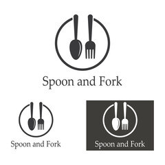 spoon,fork,and knife icon logo vector design template