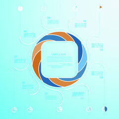 Set elements of infographics for business presentation, vector illustration template