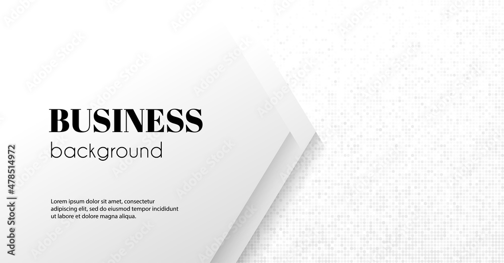 Wall mural white abstract vector business banner. minimal background with arrow and copy space for text. facebo