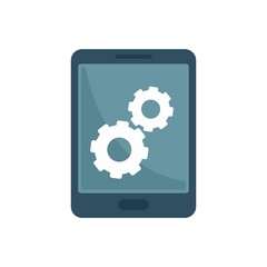 Update software tablet icon flat isolated vector