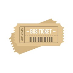 Fototapeta Delivery bus ticket icon flat isolated vector obraz