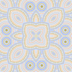 Retro italian maiolica tile seamless rapport. Ethnic geometric vector swatch. Rug print design. Stylized italian mayolica tilework repeating pattern. Line art graphic background.