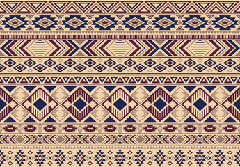 Indian pattern tribal ethnic motifs geometric seamless vector background. Abstract ikat tribal motifs clothing fabric textile print traditional design with triangle and rhombus shapes.