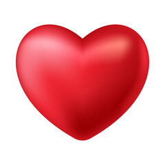 Shiny 3d vector heart. Valentine romantic background