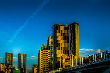 東京の街並みと夕暮れ