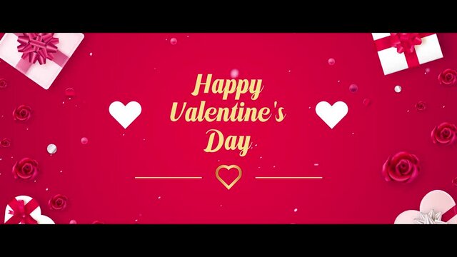 Valentine's day background with hearts 4k