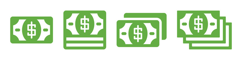 Dollar money icon set. Dollar bills icon vector illustration.