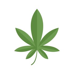 Marijuana leaf icon flat isolated vector