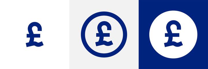 Pound icon, UK finance sign. Vector illustration.