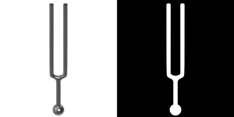 3D rendering illustration of a diapason tuning fork
