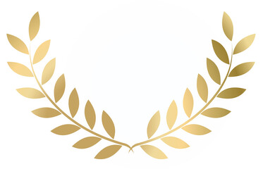 Gold laurel wreath vector isolated on a white background	