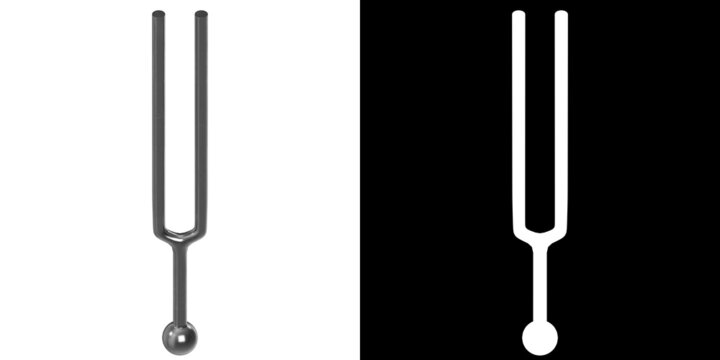 3D rendering illustration of a diapason tuning fork