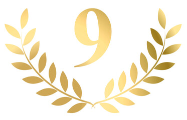 Gold laurel wreath 9 vector isolated on a white background	