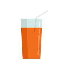 Juice glass icon flat isolated vector