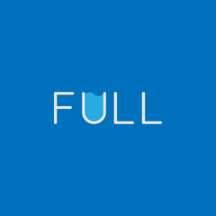 A flat, simple, and minimalist typography design of a word Full