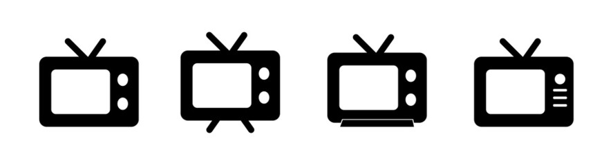 TV vector icon collection. Old TV symbol. Vector illustration