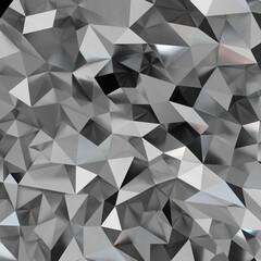 Fototapeta premium 3D rendering of silver color triangle polygonal