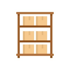 Parcel food storage icon flat isolated vector