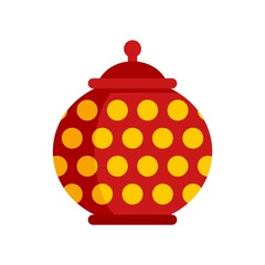 Food ceramic pot icon flat isolated vector