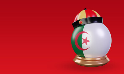 3d chinese newyear Algeria flag rendering right view