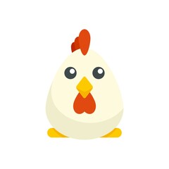 Chicken bath toy icon flat isolated vector