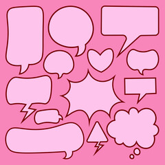 Speech bubbles hand drawn coloring Free Vector