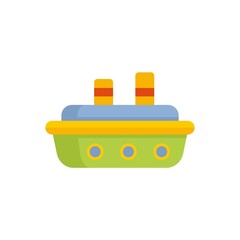 Rubber ship icon flat isolated vector