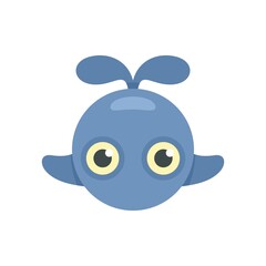 Cute whale toy icon flat isolated vector