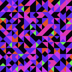 Dark neon geometric pattern with triangle