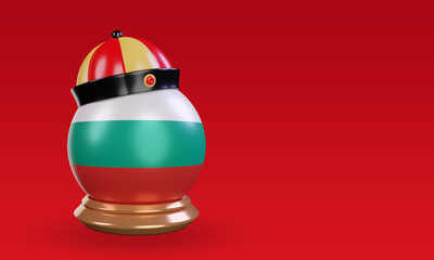 Obraz premium 3d chinese newyear Bulgaria flag rendering left view